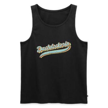 Dachdecker Vintage Handwerker Dachdeckerin - Männer Premium Bio Tank Top - Schwarz - Vorne - Michal (187cm)