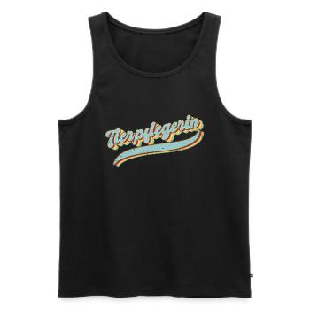 Tierwirt Vintage Tierpflegerin - Männer Premium Bio Tank Top - Schwarz - Vorne - Michal (187cm)