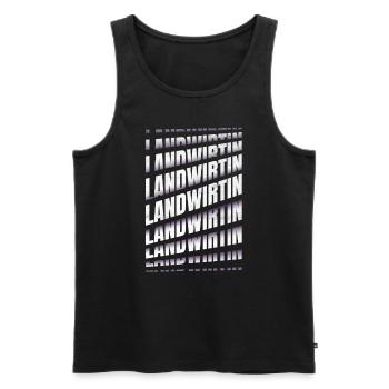 Bauern Spruch Landwirtin - Männer Premium Bio Tank Top - Schwarz - Vorne - Michal (187cm)