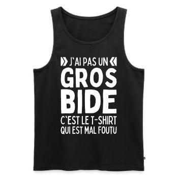 J'ai Pas Un Gros Bide C'est Le Tees Qui Est Foutu - Débardeur bio Premium Homme - noir - Devant - Michal (187cm)