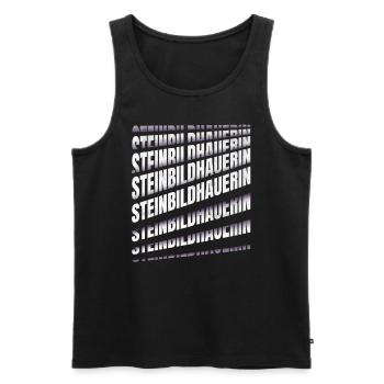 Handwerker Spruch Steinmetzin Steinbildhauerin - Männer Premium Bio Tank Top - Schwarz - Vorne - Michal (187cm)