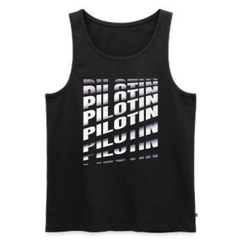 Flugzeug Spruch Pilotin - Männer Premium Bio Tank Top - Schwarz - Vorne - AI Model Male 178 light (178cm)