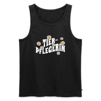 Tierwirt niedliche Blumen Tierpflegerin - Männer Premium Bio Tank Top - Schwarz - Vorne - Michal (187cm)