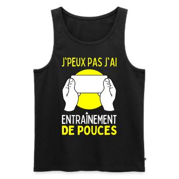 Je Peux Pas J'ai Entrainement De Pouces Gamer Geek - Débardeur bio Premium Homme - noir - Devant - Michal (187cm)