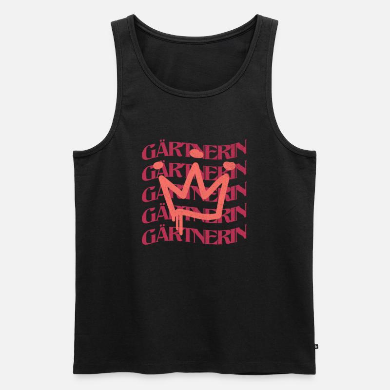 Landschaftsgärtner Berufsbezeichnung Gärtnerin - Männer Premium Bio Tank Top - Schwarz