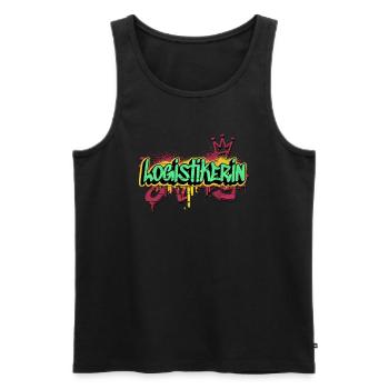 Logistik Graffiti-Art Logistikerin - Männer Premium Bio Tank Top - Schwarz - Vorne - Michal (187cm)