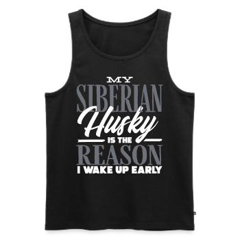Sibirischer Husky - Männer Premium Bio Tank Top - Schwarz - Vorne - AI Model Male 178 light (178cm)