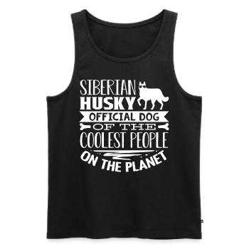 Sibirischer Husky - Männer Premium Bio Tank Top - Schwarz - Vorne - AI Model Male 178 light (178cm)