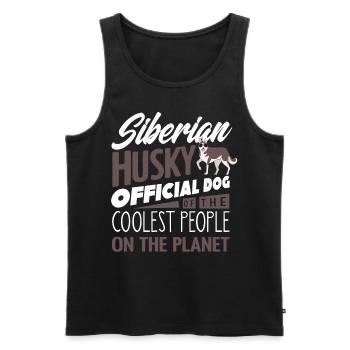 Sibirischer Husky - Männer Premium Bio Tank Top - Schwarz - Vorne - AI Model Male 178 light (178cm)