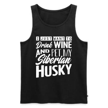 Sibirischer Husky - Männer Premium Bio Tank Top - Schwarz - Vorne - AI Model Male 178 light (178cm)