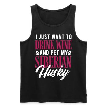 Sibirischer Husky - Männer Premium Bio Tank Top - Schwarz - Vorne - AI Model Male 178 light (178cm)