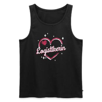 Logistik Kollegin niedliches Herz Logistikerin - Männer Premium Bio Tank Top - Schwarz - Vorne - Michal (187cm)