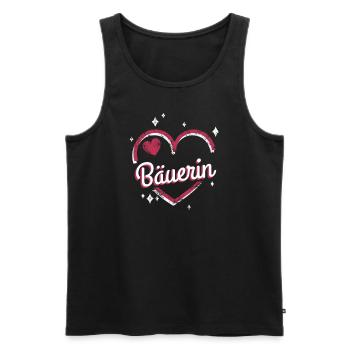 Bauern Kollegin niedliches Herz Landwirtin Bäuerin - Männer Premium Bio Tank Top - Schwarz - Vorne - AI Model Male 178 light (178cm)