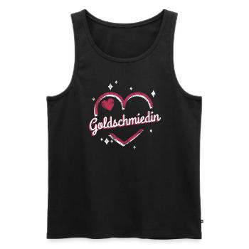Juwelier Kollegin niedliches Herz Goldschmiedin - Männer Premium Bio Tank Top - Schwarz - Vorne - Michal (187cm)