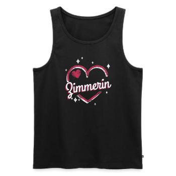 Zimmerer Kollegin niedliches Herz Zimmerin - Männer Premium Bio Tank Top - Schwarz - Vorne - Michal (187cm)