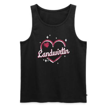 Bauern Kollegin niedliches Herz Landwirtin - Männer Premium Bio Tank Top - Schwarz - Vorne - AI Model Male 178 light (178cm)