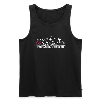 Werbegestalter Kollegin Schmetterlinge - Männer Premium Bio Tank Top - Schwarz - Vorne - Michal (187cm)