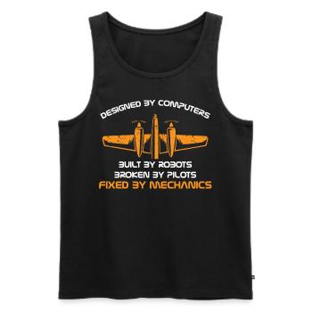 Mécanicien d’aéronefs - Débardeur bio Premium Homme - noir - Devant - Michal (187cm)