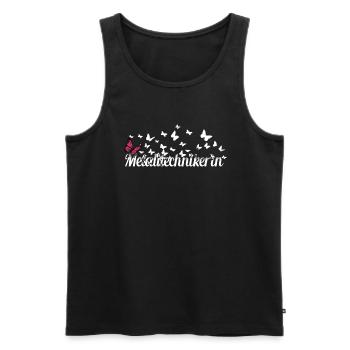 Schlosser Kollegin Schmetterlinge - Männer Premium Bio Tank Top - Schwarz - Vorne - Michal (187cm)
