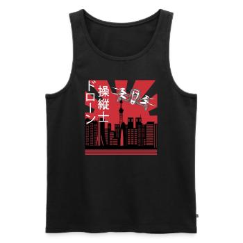 drone pilot drone quadcopter japanese drones - Men's Premium Organic Tank Top - black - Front - Michal (187cm)