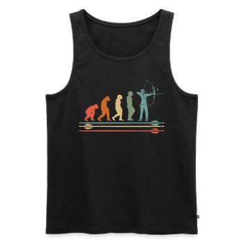 Bogenschütze Bogenschießen Evolution Vintage - Männer Premium Bio Tank Top - Schwarz - Vorne - AI Model Male 178 light (178cm)