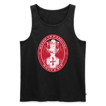 SUP Stand Up Paddle paddleboarding Stehpaddler - Männer Premium Bio Tank Top - Schwarz - Vorne - AI Model Male 178 light (178cm)