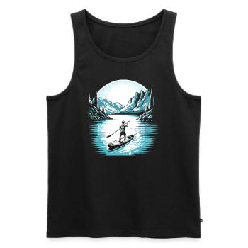 SUP Stand Up Paddle paddleboarding Stehpaddler SUP - Männer Premium Bio Tank Top - Schwarz - Vorne - AI Model Male 178 light (178cm)
