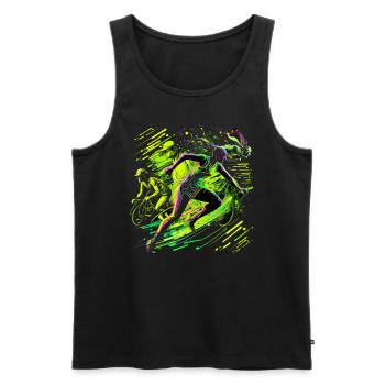Triathlète Running Natation Cycliste Rider Fitness - Débardeur bio Premium Homme - noir - Devant - Michal (187cm)