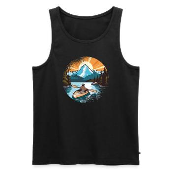 KAYAKS CANOE RAFTING BOAT Kayaking Paddling-paddle - Men's Premium Organic Tank Top - black - Front - Michal (187cm)