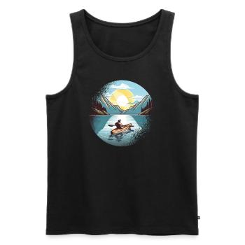 Kayaking Kayaks CANOE RAFTING BOAT PADDLE - Men's Premium Organic Tank Top - black - Front - Michal (187cm)