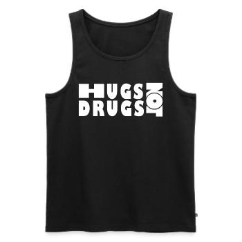 Hugs instead of drugs - Men's Premium Organic Tank Top - black - Front - Michal (187cm)