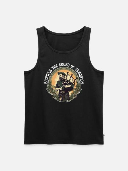 Bagpiper Scottish bagpipe sound - Men's Premium Organic Tank Top - black