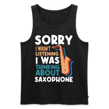 Saxophonist, Saxophone, Sound, Smooth Jazz - Men's Premium Organic Tank Top - black - Front - AI Model Male 178 light (178cm)