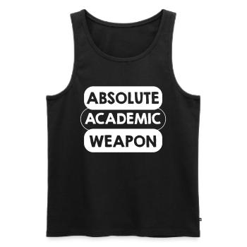 Studenten Absolute Academic Weapon - Männer Premium Bio Tank Top - Schwarz - Vorne - AI Model Male 178 light (178cm)