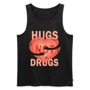 Hugs instead of drugs - Men's Premium Organic Tank Top - black - Front - Michal (187cm)