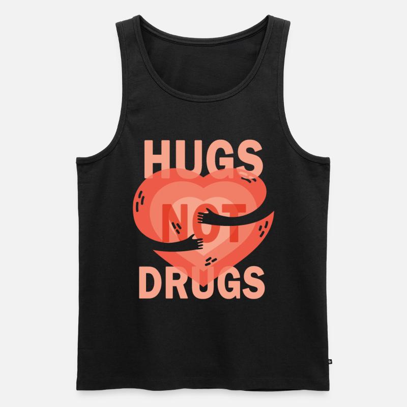 Umarmungen Statt Drogen - Männer Premium Bio Tank Top - Schwarz