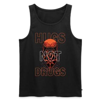 Hugs instead of drugs - Men's Premium Organic Tank Top - black - Front - Michal (187cm)