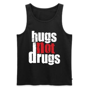 Hugs instead of drugs - Men's Premium Organic Tank Top - black - Front - Michal (187cm)
