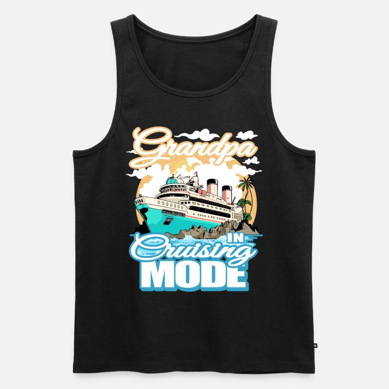 Opa Im Fahrmodus - Bootsfahrt - Männer Premium Bio Tank Top - Schwarz