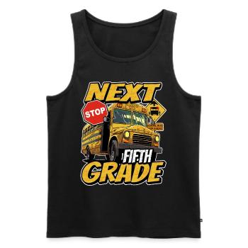 Next station of the fifth 5th grade back in - Men's Premium Organic Tank Top - black - Front - AI Model Male 178 light (178cm)