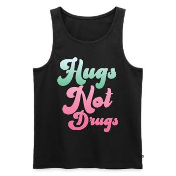 Hugs instead of drugs - Men's Premium Organic Tank Top - black - Front - Michal (187cm)