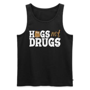 Hugs instead of drugs - Men's Premium Organic Tank Top - black - Front - Michal (187cm)