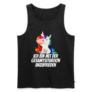 Ich bin mit der Gesamtsituation Unzufrieden - - Männer Premium Bio Tank Top - Schwarz - Vorne - Michal (187cm)