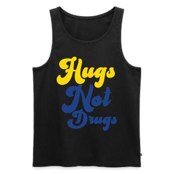 Hugs instead of drugs - Men's Premium Organic Tank Top - black - Front - Michal (187cm)