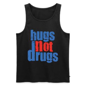 Hugs instead of drugs - Men's Premium Organic Tank Top - black - Front - Michal (187cm)