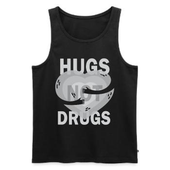 Hugs instead of drugs - Men's Premium Organic Tank Top - black - Front - Michal (187cm)