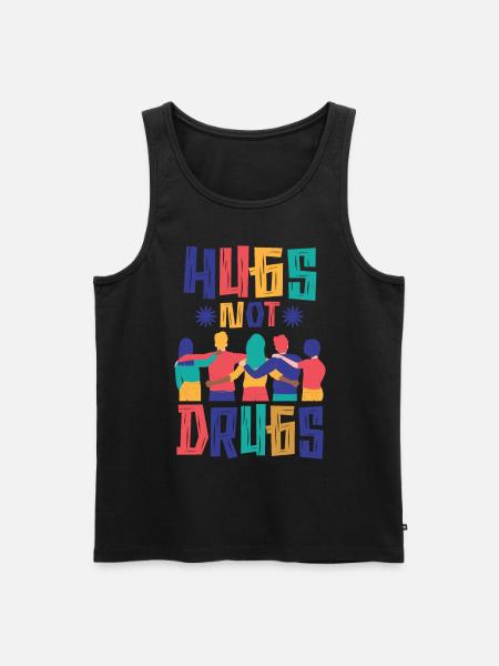 Hugs instead of drugs - Men's Premium Organic Tank Top - black