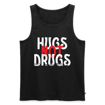 Hugs instead of drugs - Men's Premium Organic Tank Top - black - Front - Michal (187cm)