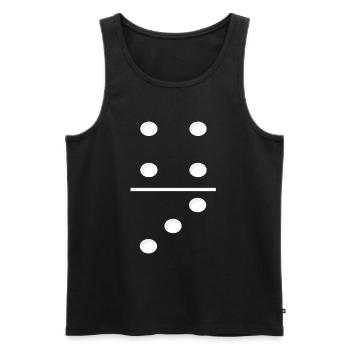 Domino Game Tile 4-3 - Funny Group Costume - Men's Premium Organic Tank Top - black - Front - AI Model Male 178 light (178cm)