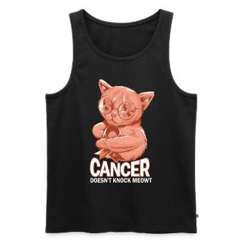 Cancer does not defeat uterine cancer - Men's Premium Organic Tank Top - black - Front - AI Model Male 178 light (178cm)